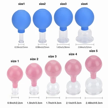 

5/4/Set Vacuum Cupping Glasses Body Cups Anti Cellulite Rubber Head Glass Chinese Therapy Suction Cup Set masajeador Health Care