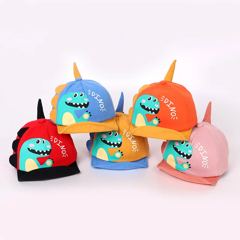 

New Spring Summer Baby Baseball Cap Cute 3D Cartoon Dinosaur Hat Children's Soft Brim Casual Hip-hop Cap Cute Sun Hat For Kids