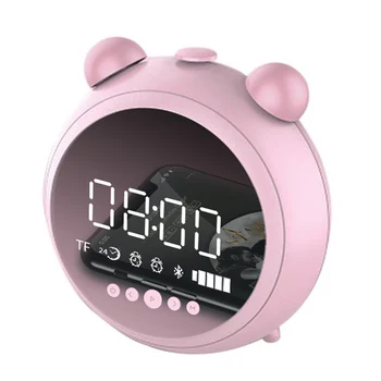 

KR-8100 Wireless Speaker Bass Stereo Sound Subwoofer Handsfree Alarm Clock Music Speaker Support TF Card FM Radio Night Light