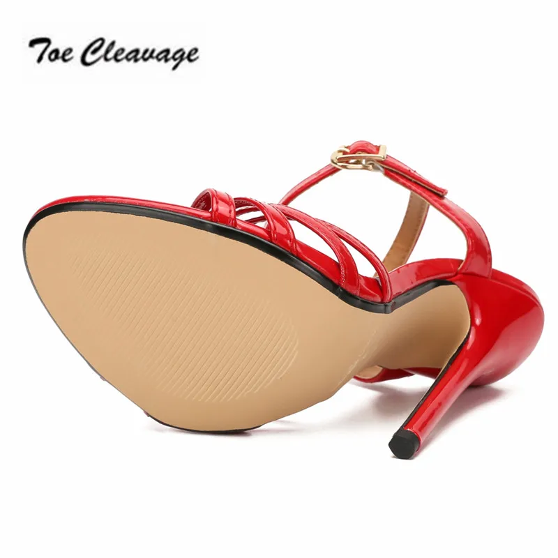 Mujer Stilettos Sandals Summer Ankle Strap Woman Shoes 14cm Thin Sandalias De Tacon Zapatos Novia Boda Frau Pumps Plus:37-47 48