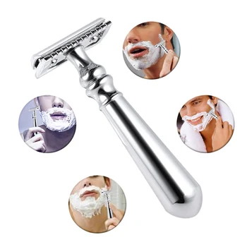 

Double Edge Safety Razor Men's Traditional Shaving Razor Long Handled Razor for Dry & Wet Shaving Male Shaving Tool