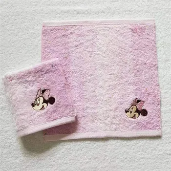 

Disney cartoon Minnie cotton monochrome embroidery jacquard seam small square scarf baby saliva towel small towel