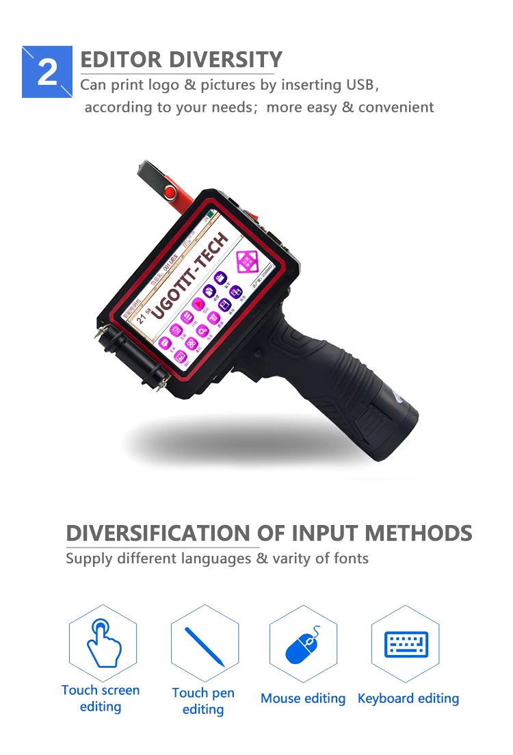 Portable Expiry Date Batch Code Handheld screen Inkjet Printer/Code Printing Machine