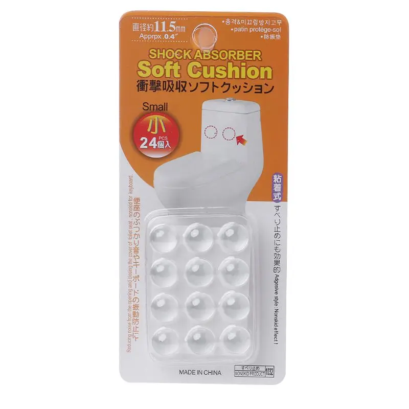 

24 Pcs Resin Mute Pads Door Knob Wall Collision Avoidance Toilet Lid Protective Transparent Sticker Anti-slip