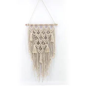 

Nordic Style Hand-woven Macrame Wall Hanging Retro Handcraft Tassels Macrame Tapestry Bohemian Home Living Room Decoration
