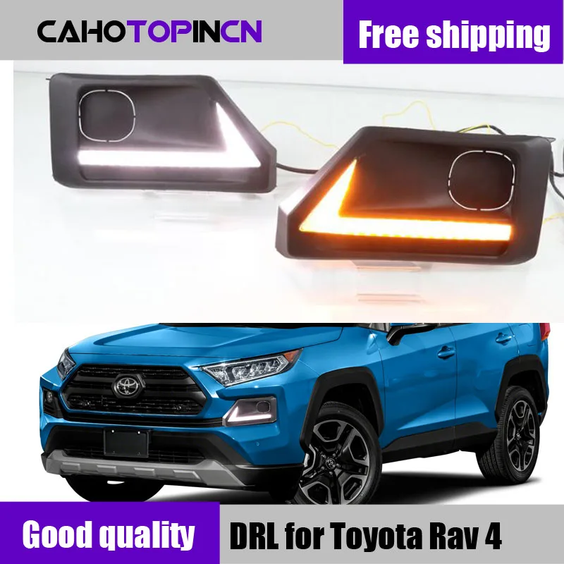 Дневные ходовые огни желтого цвета 12 В для Toyota RAV4 Adventur Trail Sport 2019 2020 | Автомобили и