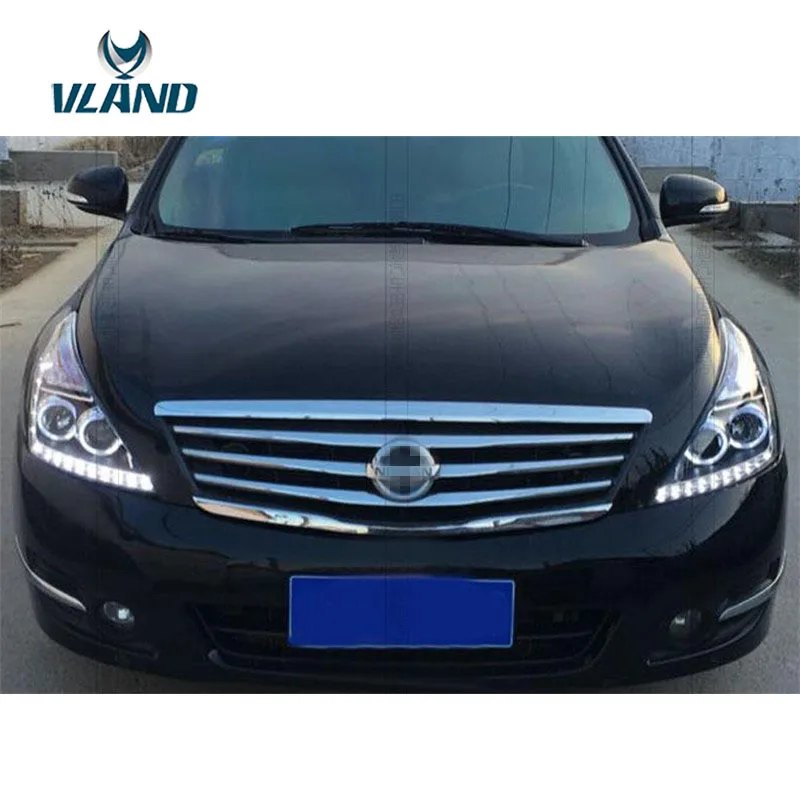 VLAND Заводская фара для автомобиля фара Teana 2008 2009 2010 2011 2012 светодиодный головной свет с ангельскими глазами