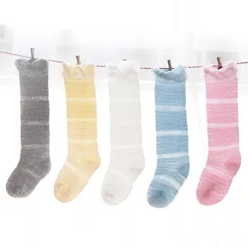 

Baby Girl Socks Knee High Mesh Princess Socks Cute Baby Socks Long Tube Booties Vertical Striped Kids Sock neonato Leg Warmers