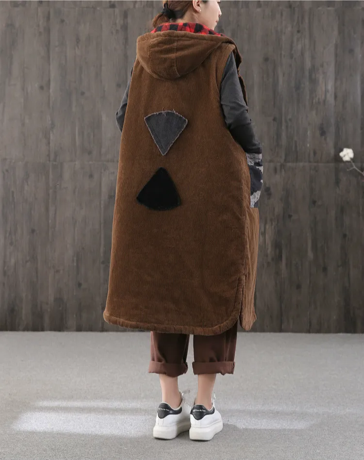 Max LuLu, зимний Модный корейский женский панк уличная одежда, Женский Теплый клетчатый жилет с капюшоном, повседневное вельветовое длинное пальто, жилеты