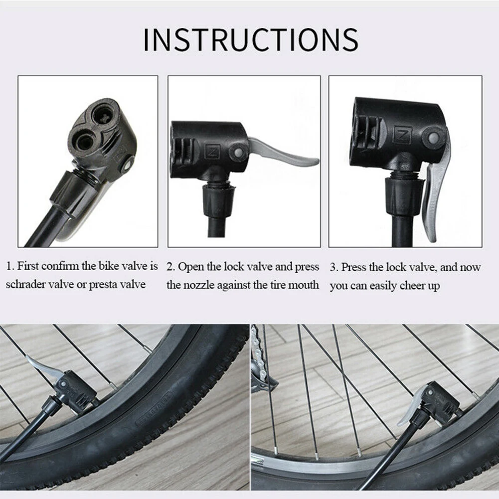 Cycling Ergonomic Effortless Easy Operate Outdoor Sports Inflator Press Foot-type Mountain Bike Bicycle Pump Aluminum Alloy