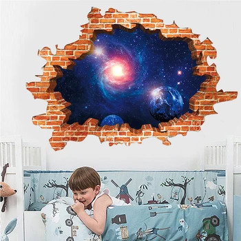 

3D Starry Universe Series Wall Sticker Family Decoration Cosmic Space Galaxy Star Bridge Creative Sticker for Children's Room
