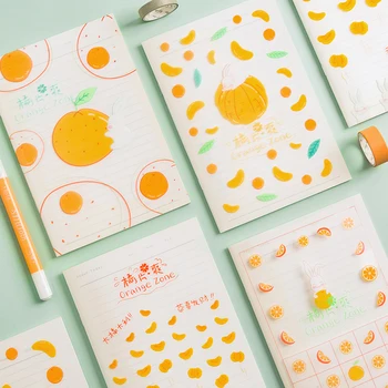 

1pcs Kawaii Orange Rabbit Pattern Pp Cover Notebook Diary Student Notepad Thickened College School Office Supplies Stationery