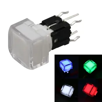 

10Pcs TS5-2 Square Transparent Cover Led Light Momentary Push Button Switch SPST