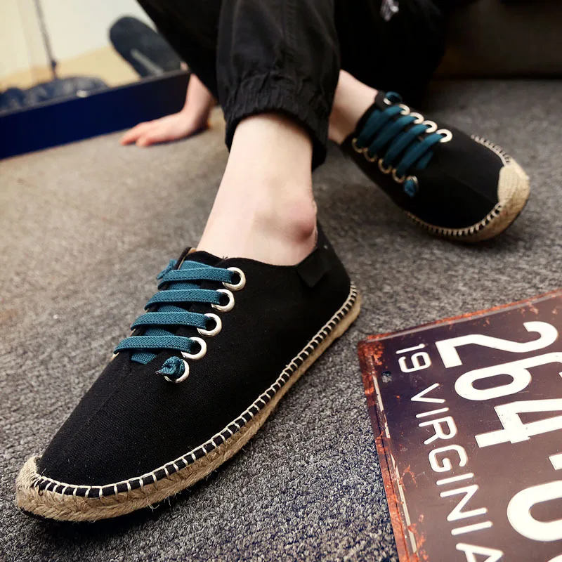 

239 # [Spring And Summer Canvas Shoes Breathable Air Leakage Flax Cloth Shoes Espadrilles MEN'S SHOES Loafers] [Feet