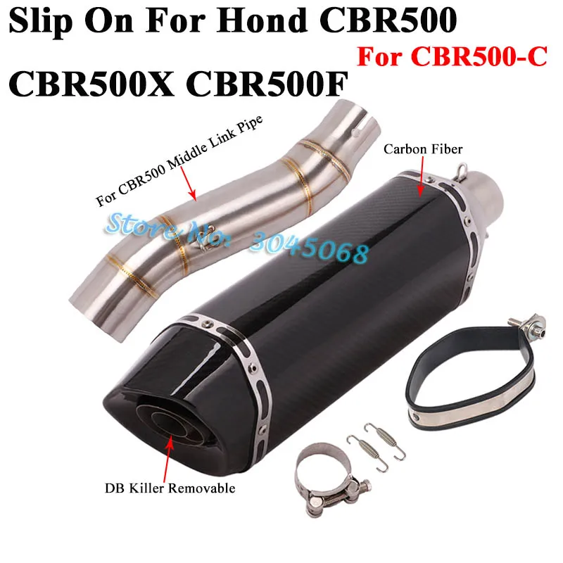 Для Honda CBR300 CB500X CBR500 CB500F CBR500R мотоцикл Yoshimura выхлоп Escape Модифицированная средняя Соединительная труба глушитель дБ убийца - Цвет: For CBR500-C