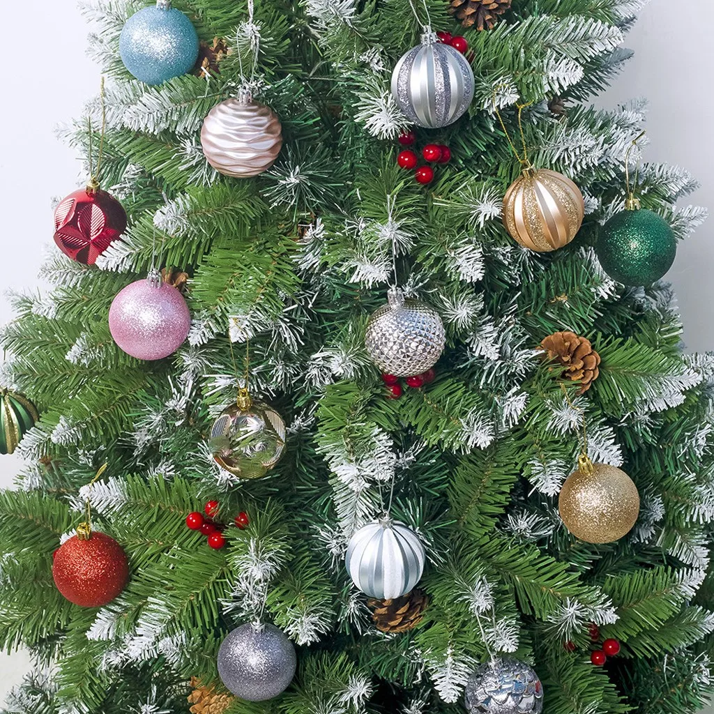 6 см Рождественская елка шар пластиковая Елочная игрушка навесная домашняя вечерние украшения для рождественской елки Украшение adornos de navidad