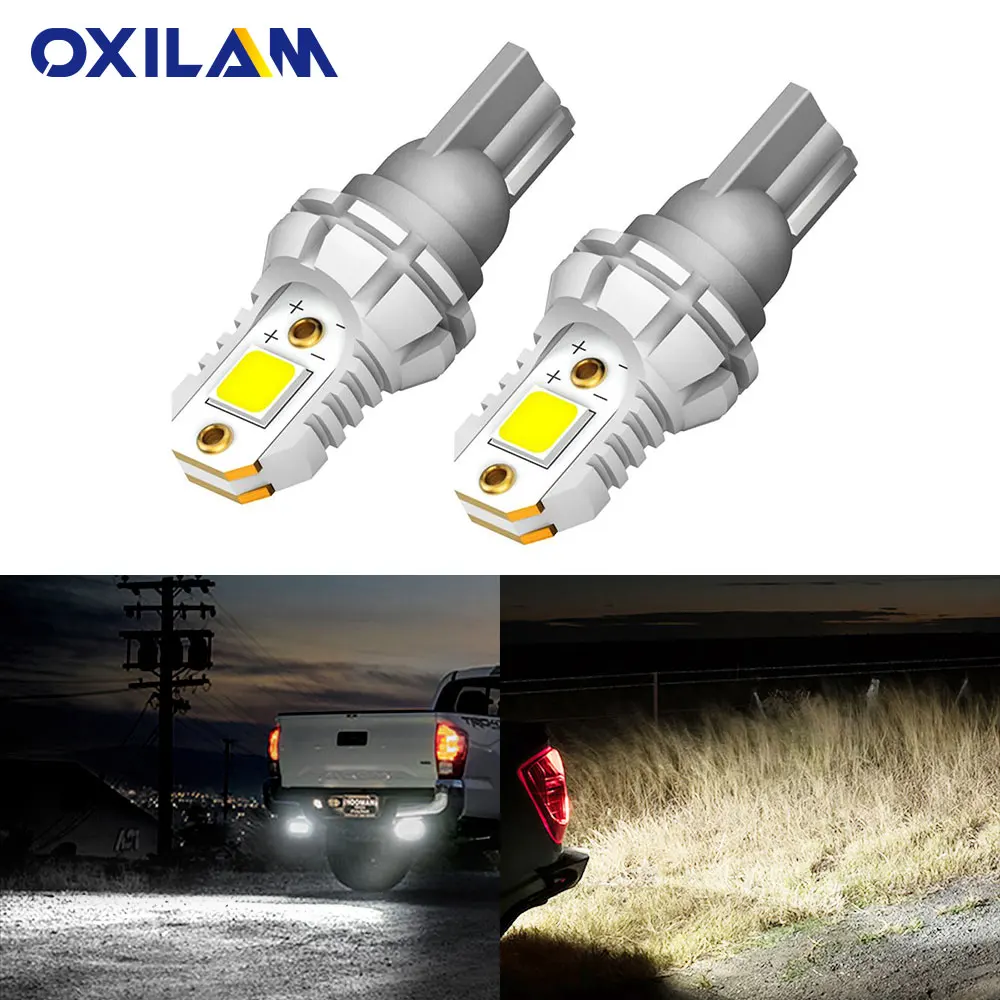 Лампы светодиодные OXILAM W16W T15 2 шт. Canbus лампы для задних фар автомобиля 6500 К белые 12
