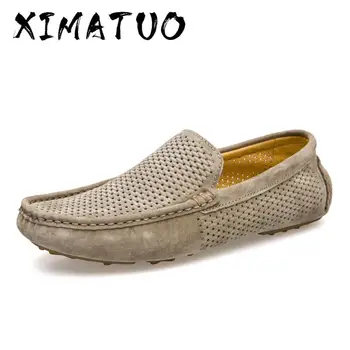 

Brand Fashion Summer Style Soft Moccasins Men Loafers High Quality Genuine Leather Shoes Men Flats Gommino Driving Shoes
