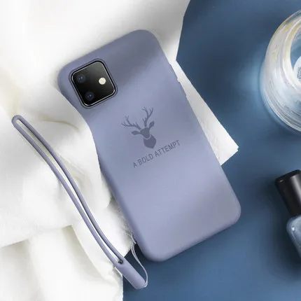 gray Для Apple iphone 11 чехол мягкий жидкий силиконовый олень Тонкий чехол для кожи защитный чехол для iphone 11 pro 11max iphone 11 - Цвет: gray