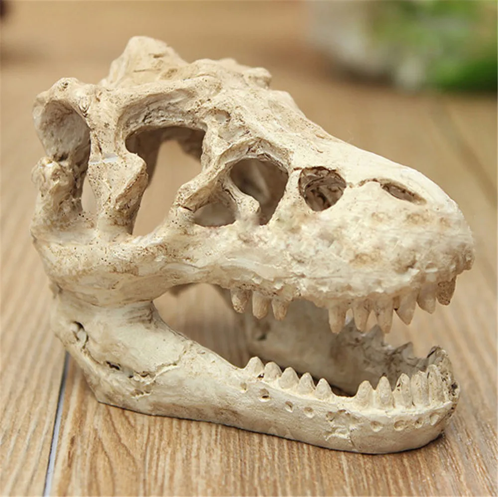 8.5x5.5X4.5cm Украшение для аквариума, полый динозавр, смола, Череп, аквариум, кость, орнамент, пейзаж, пасхальный камень, разбитая бочка, руины пирата, Boate - Цвет: 8.5x5.5X4.5cm