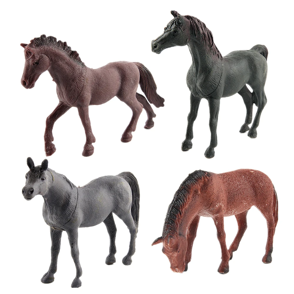 4-8 pces grandes figuras de cavalo de plástico brinquedos estatuetas de cavalo  realista pastagem amigos jogo conjunto playset educacional para crianças  meninos - AliExpress