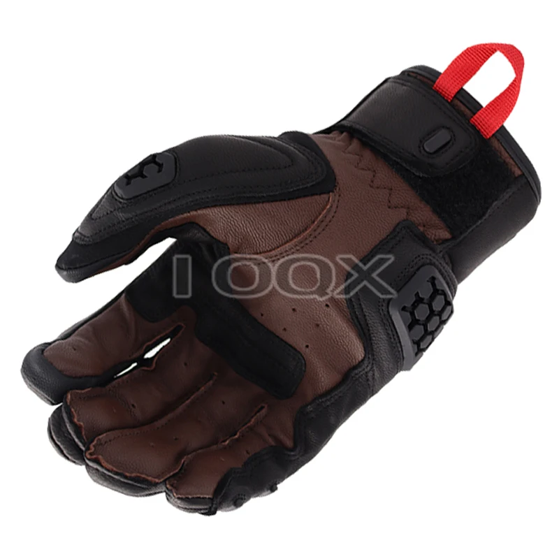 protective equipment Rev Sands 3 Gloves Motorcycle Motocross Geniune Leather Glove Black For Street Moto Riding Vintage Helmet Motorcycle