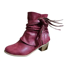 SAGACE; женские повседневные однотонные ботинки в винтажном римском стиле с кружевной отделкой на молнии; повседневные однотонные ботинки на низком каблуке