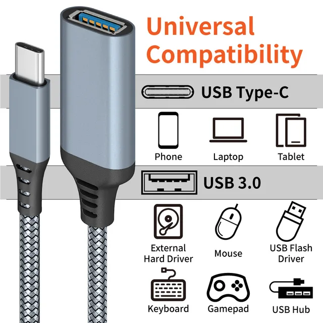 Type A vers Type C - Câble USB