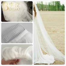 2 м одна Слои свадебная фата Minilanism Свадебные вуали Соборное кружево вуали с гребешком свадебные аксессуары вуаль де-Мари K3