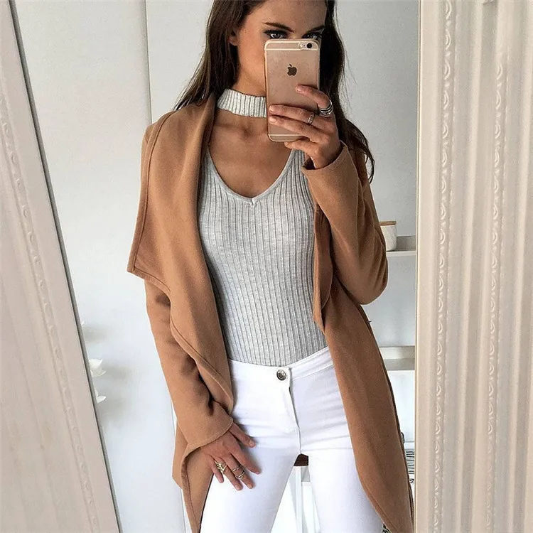 Khoshtib Women's Jumpsuit New Fashion Temperament Autumn and Winter Five-color Long-sleeved Hanging Neck Slim Wild Jumpsuit