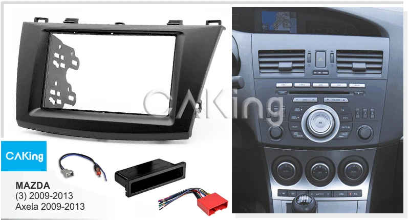 1DIN or 2DIN Fascia Radio Panel Harness Antenna for 2009-2013 Mazda 3 Axela Frame Dash Fitting Kit Facia Plate Adapter Bezel | Автомобили