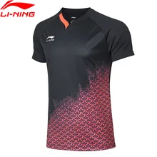 Li-Ning Мужская серия настольного тенниса соревновательные футболки на сухой дышащей полиэфирной спандексовой подкладке Спортивная футболка AAYP087 MTS3147
