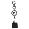 Portable Black Retractable Billiards Snooker Pool Cue Chalk Holder Drawing Key Ring