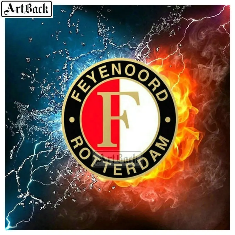 Алмазная живопись Feyenoor 20 х20 см роттердам футбол ледяной огонь икона полностью