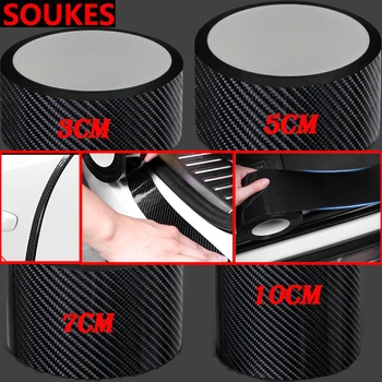 

5D Carbon Car Door Sill Scratchproof Protector Sticker For Kia Rio 3 Ceed Toyota Corolla 2008 Avensis C-HR RAV4 Mazda 3 6