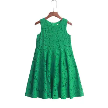

Peach Green Lace Dress for Girls Wedding Party Dresses Vestidos 2020 Kids Girl Sleeveless Beach Dress Children Clothing J889