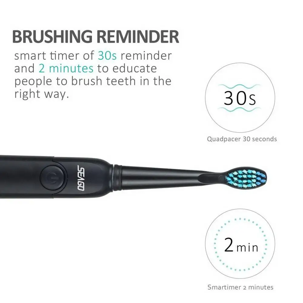 Электрическая зубная щетка SEAGO Sonic, перезаряжаемая зубная щетка для взрослых, 4 режима, дорожная зубная щетка с 3 головками, подарок, Прямая поставка