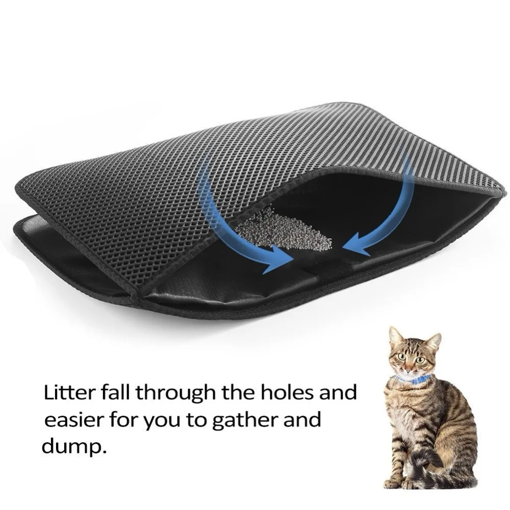 IN STOCK] Cat Litter Mat Grey Trapping for Litter Box, No-Toxic & Large,  Urine & Waterproof, Honeycomb Double Layer Anti Tracking Kitty Mats, No  Phthalate, Washable Easy Clean 