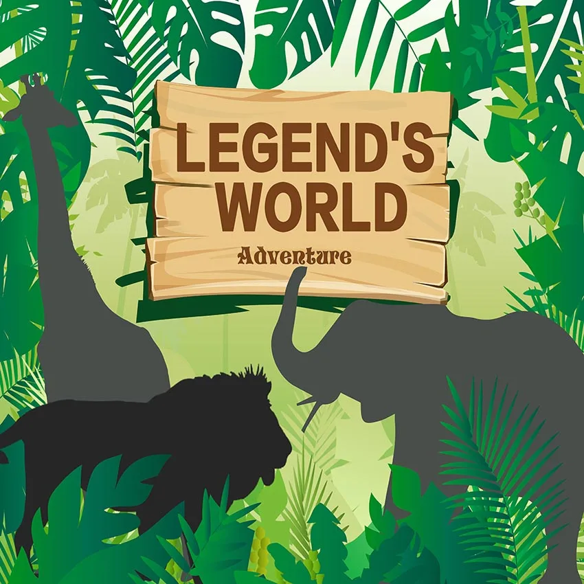

10x10FT Legend World Adventure Safari Forest Green Trees Custom Photo Backdrops Studio Backgrounds Vinyl 300cm x 300cm