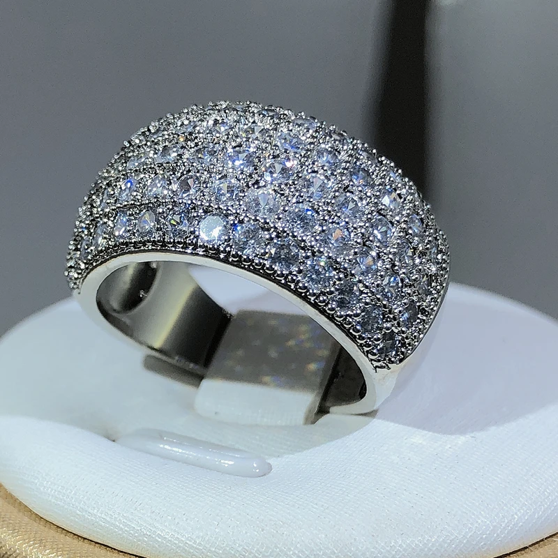 925 Sterling Silver Wedding Eternity Rings with Zirconia for Men CZ Crystal Promise Engagement Finger Ring silver ring wedding rings silver rings