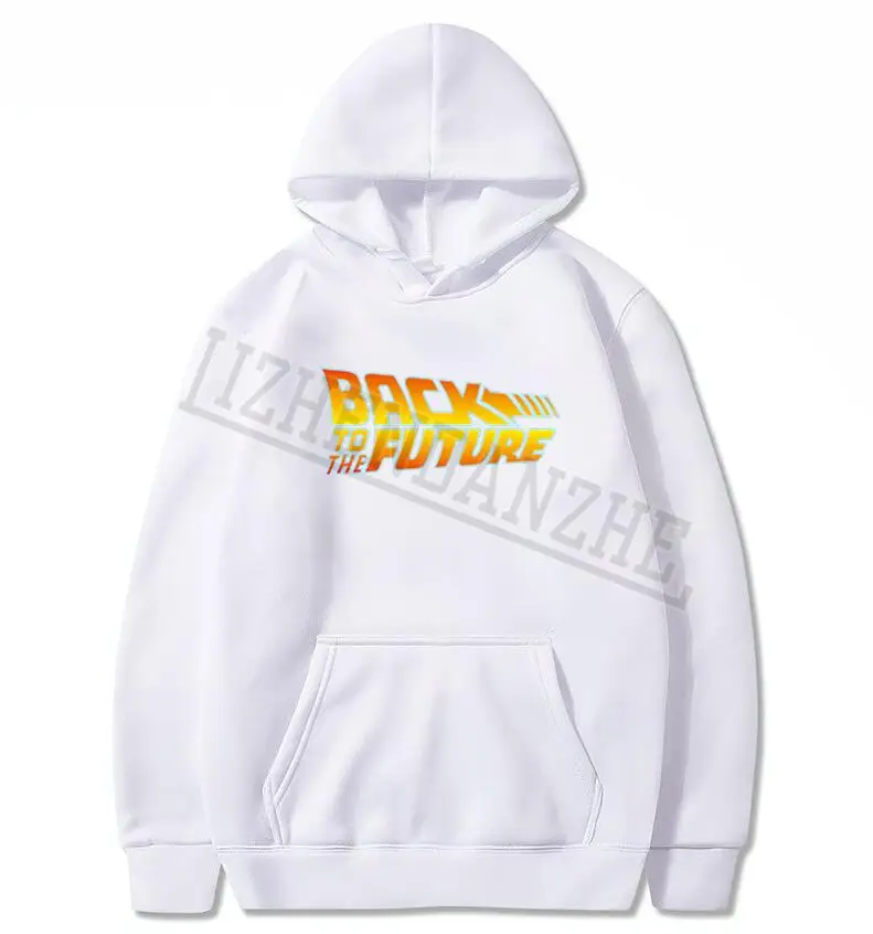 Back to the Future классические сериалы, толстовки для мужчин, творческая необычная толстовка с капюшоном, плюс wo, Мужская толстовка, топы - Цвет: Белый
