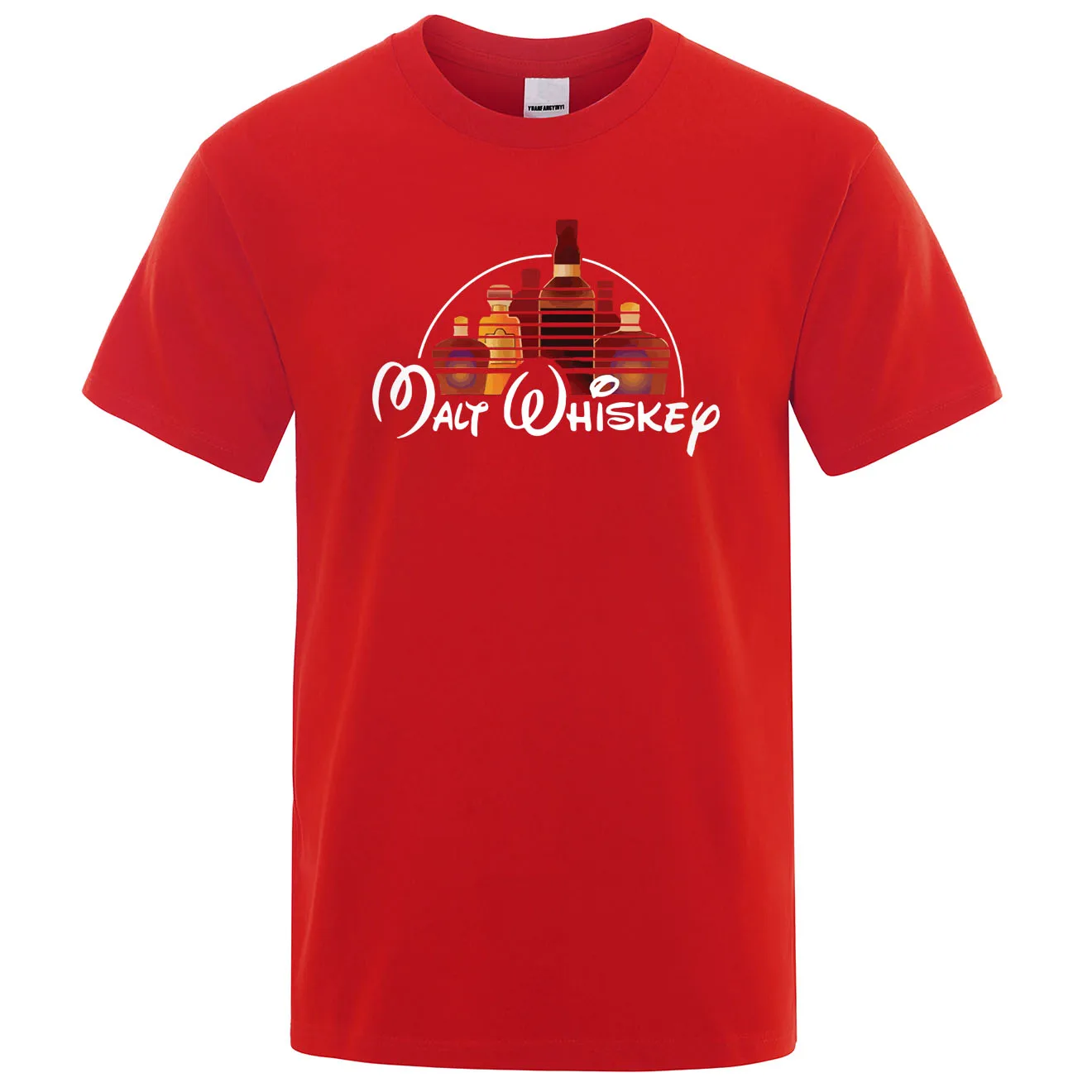 Новинка, летняя крутая Мужская футболка с коротким рукавом и надписью «Malt Whiskey», хлопковая Футболка с круглым вырезом, уличная одежда, топы