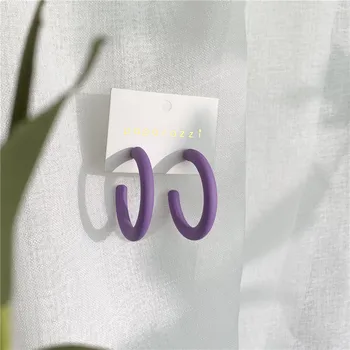 

New Retro Minimalist Style Acrylic Hoop Earrings Unique Charming Femme Party Bijoux For Birthday Jewelry