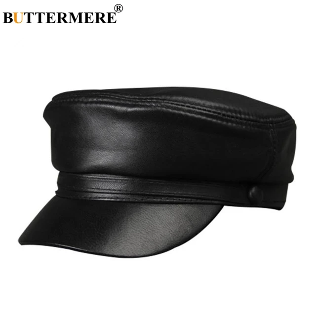 black military peaked cap