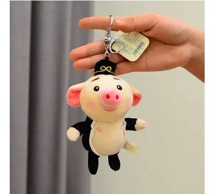 10-15plush Забавный персональный шарф Свинья флис кулон пушистый брелок для ключей Фигурки Игрушка Свинья разнообразие хорошее качество фестиваль подарок - Цвет: 4