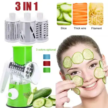 

3 Size Manual Vegetable Cutter Slicer Multifunctional Round Mandoline Slicer Potato Cheese Kitchen Gadgets Kitchen Accessories