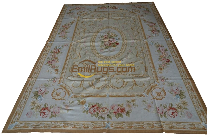 Шерстяной французский ковер aubusson Вязание искусство великолепный старинный Восточный ручной вязки