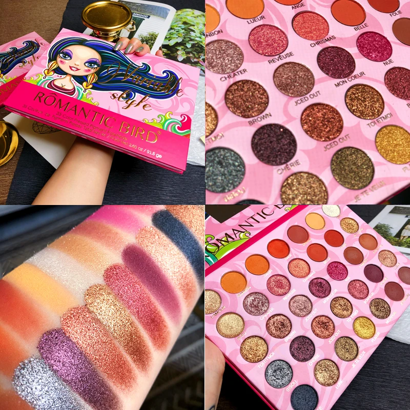 Палитра теней Shimmer матовый блеск Тени для век Pallete 35 цветов пигментированный телесный водонепроницаемый макияж палитра теплая цветная косметика