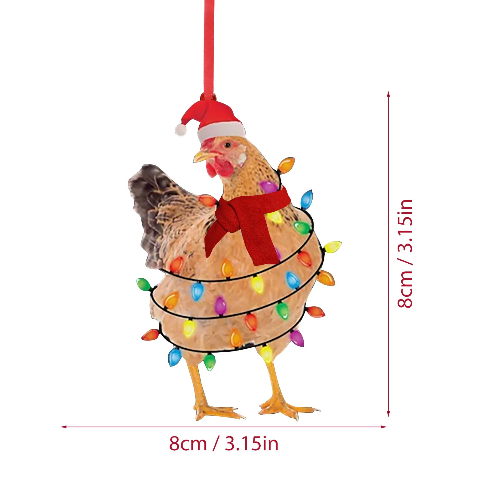 Christmas Wooden Pendants Chicken Wood Crafts Christmas Tree Decorations Gifts Kid Toys Home Decorations New Year