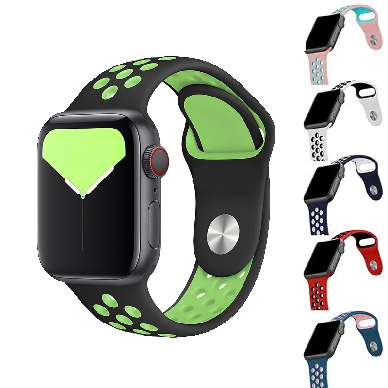 

Silicone Strap for Apple Watch Band 5 44mm 40mm Watchband Apple Watch 4 3 2 1 Correa Iwatch Band 42mm 38mm Sport Bracelet Piece